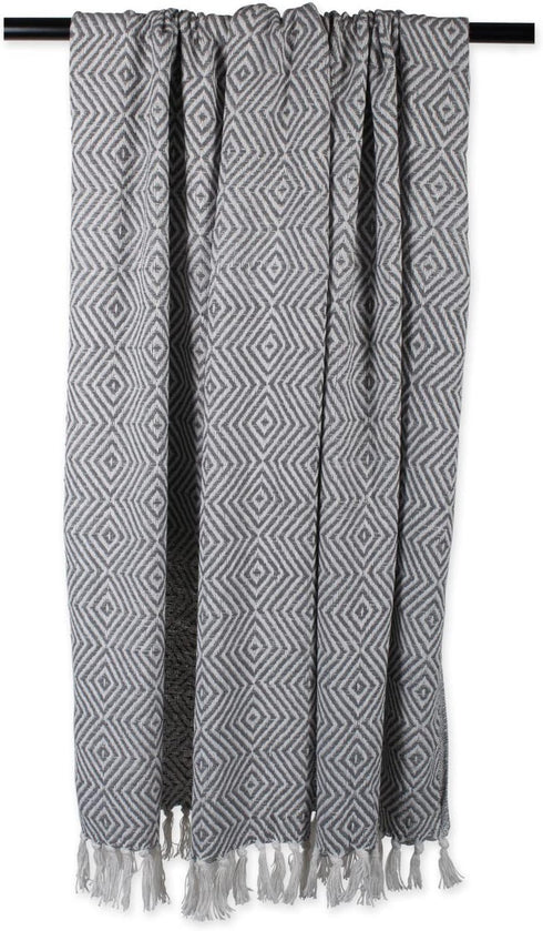 DII Diamond Throw Collection Woven Cotton, 50x60, Mineral Gray...