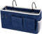 Bedside Storage Caddy/Bedside Hanging Storage Bag for Headboards Bunk Beds Dorm Rooms Book Phone Magazine Holder (Navy Blue)...