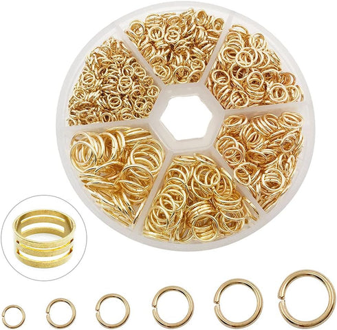 1500Pcs Mixed 6 Sizes Open Jump Rings,4mm 5mm 6mm 7mm 8mm 10mm Jump Ring Jewelry Keychain for Jewelry Making Accessories with 1Pcs Jump Ring Open/...