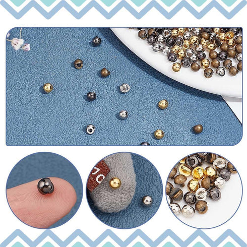 NBEADS 200 Pcs 4 Colors Mini Shank Buttons, 4mm Diameter Metal Blazer Buttons Sewing Buttons Mushroom Shape for Blazers Suits Sport Coat Uniform J...