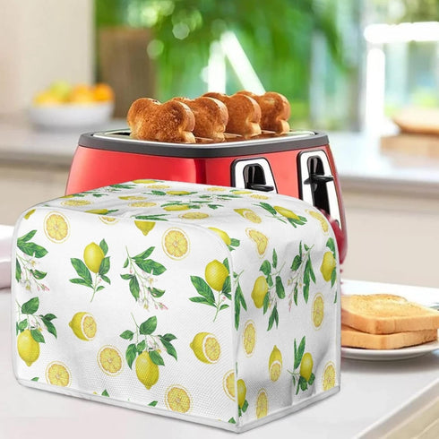 Toaster Cover 4 Slice,Lemon Theme Small Appliance Toaster Oven Cover for Kitchen,Dust and Fingerprint Protection,Machine Washable...