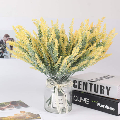 RECUTMS Artificial Lavender Flowers Bouquets 8 Pcs Fake Flowers Shrubs Plants UV Resistant Faux Greenery Branches for DIY Wedding Home Garden Pati...