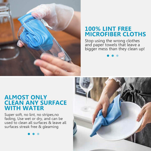 Window Glass Microfiber Cleaning Cloth 8Pack Premium Lint Free Mirrors Polishing Rags, Eye Glass Clean Cloths, Shower Glass Cleaner Towels, Glass ...