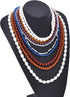 Multi-Layered Beaded Pearl Choker Necklace, Flapper Beads Cluster Long Choker Necklace, Multi-Strand Statement Necklace...