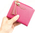 Womens Small Wallet Mini Purse Bifold Slim Card Case Holder Zipper Coin Pocket (Barbie Pink)...