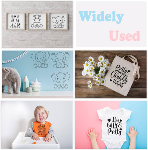 22 Pack Cute Baby Shower Stencils for Onesie Decorating Kit, Boy Girl Shirt Fabric Stencils for Clothes Phrases Mixed Animals Pattern Templates fo...