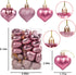 GuassLee Valentines Day Decorations Heart Ornaments - 36pcs Rose Gold Heart Shaped Baubles Tree Ornaments for Valentine's Day Wedding Anniversary ...