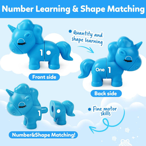 Montessori Numbers Matching Counting and Sorting Game for Toddlers Fine Motor Toy Preschool 1-10 Recognition Learning Toy Educational Set for Kids...