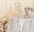 PartyDelight Silver Sequin Tablecloth Overlay 50 X 50 Inch for Wedding Party Birthday Bridal Baby Shower and Other Events Decorations...