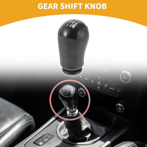 6 Speed Manual Gear Shifter Knob - Car Shift Lever Knob - for Ford Focus 2005-2012 Plastic Black White - 1 Pc...