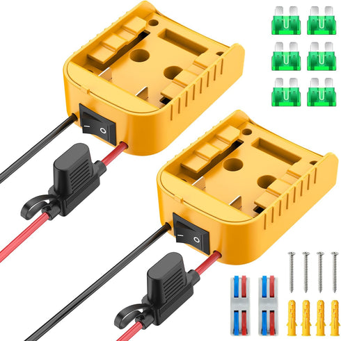 Power Wheels Adapter for Dewalt 20V Battery, Power Wheels Battery Converter Kit with Switch & Fuse & Wire Terminals & 12 AWG Wire for DIY (1-Pack)...