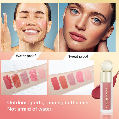 3 Pcs Soft Liquid Blush, Beauty Makeup for Long-Lasting, Natural Skin Tint, Moisturizing Face Stick for Cheek, Matte Finish Looking(#02Happy+#03Ho...