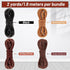8yd Braided Leather Cord Antique Genuine Leather Strap Folded Bolo Tie Cord Rope Lace for Necklace Bracelet Pendent Jewelry Making Beading Braidin...