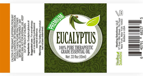 Healing Solutions 10ml Oils - Eucalyptus Essential Oil - 0.33 Fluid Ounces...