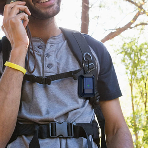 Valkit Compatible Airpods Pro Case with Lock Clip, Carbon Fiber Texture Air Pod Pro Case Cover with Keychain for Men Women Cool AirPod Pro Shockpr...