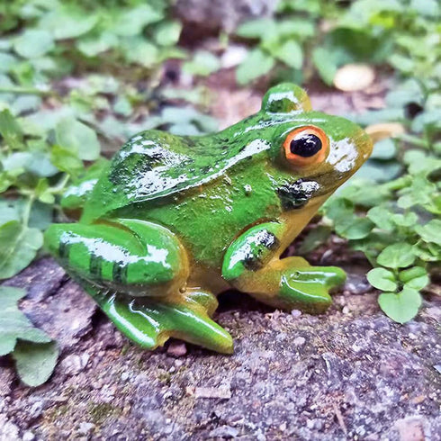 2 Pcs Frog Statues Miniature Simulation Small Animal Resin Sculpture Patio Lawn Yard Terrace Micro Landscape Fairy Garden Fish Tank Accessories In...