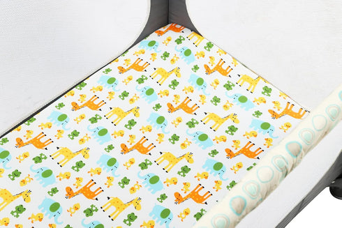 Dinosaur Pack n Play Stretchy Fitted Playard Sheet Set 2 Pack Jersey Knit Ultra Soft Portable Mini Crib Sheets for Baby Boy Girl Elephant Giraffe ...