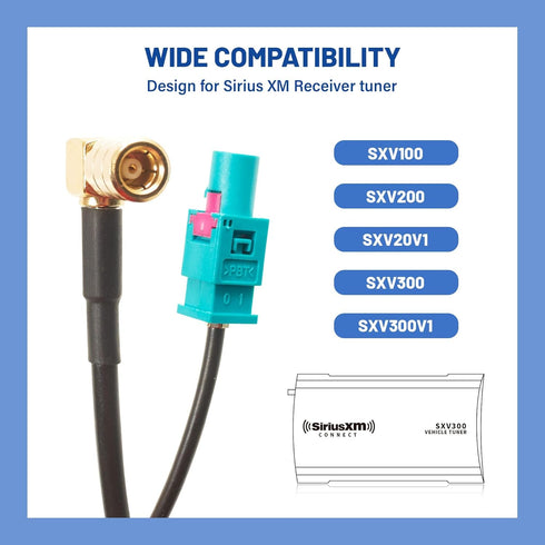 Anina Fakra Z Male to SMB Plug Adapter Connector for Factory Satellite Radio Antenna Adapter to Sirius XM Receiver Tuner Wire Harness Fit GM Ford ...