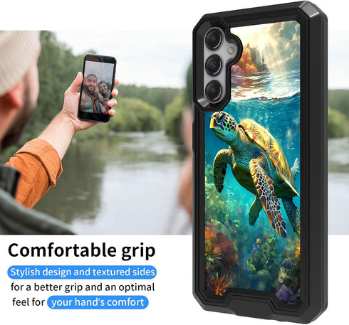 for Samsung Galaxy A15 5G Case with 1 Pack Screen Protectors, Dual Layer Protective Hard PC Back & Soft Bumper Resilient Shock Absorb Case Cover f...
