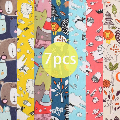 Fat Quarters Fabric Bundles, 7 Pcs 100% Cotton 20” x 20” (50cmx50cm) Precut Quilting Fabric Squares Sheets for DIY Patchwork Sewing Quilting Craft...