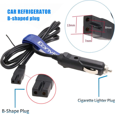 Eonvic 12V DC Cigarette Lighter Extension Cable,Mini Fridge Power Cord Car Auto Cooler Replacement Lead Cable for Car Cooler Box Mini Fridge Mobic...