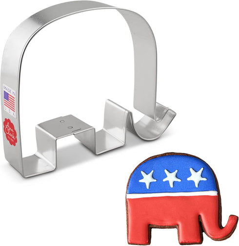 Republican GOP Elephant Cookie Cutter 3.5" Made in USA by Ann Clark...