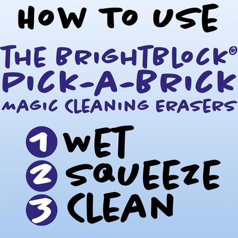 Bright Block Pick-a-Brick Magic Cleaning Eraser Sponges | Select Your Size High Density Melamine Scrubbers for The Bathroom, Kitchen, Floors, Base...