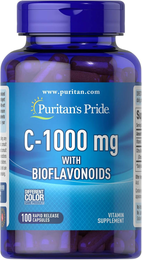 Puritan's Pride Vitamin C with Bioflavonoids for Immune System Support & Skin Health Capsules...