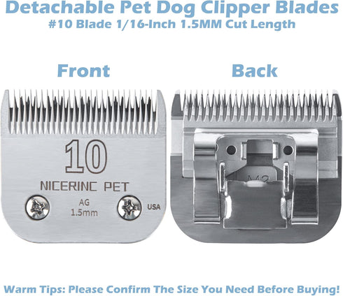 Detachable Pet Clipper Blades Compatible with Most Series Clippers, Carbon Steel Dog Clippers for Grooming Ceramic Blade, Clippers...