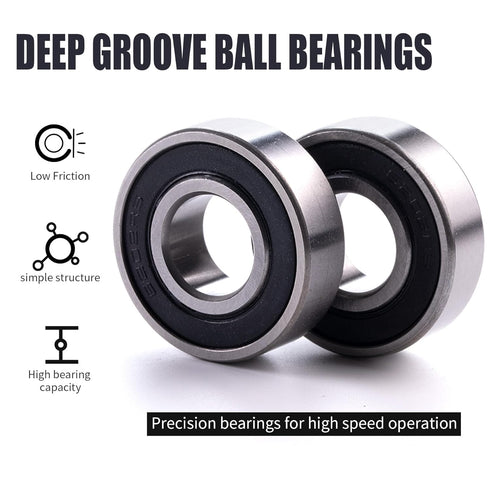 Mini Bike Front Rear Wheel Bearing Set fit for Coleman CT200U BT200X CT200U-EX Baja Warrior Heat Massimo MB165 MB200 196cc 200cc 6.5hp Powersports...