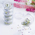 Fengek 6 Sets 6 Layer Stackable Plastic Containers, 10G/10ML Clear Cosmetic Storage Box Round Organizer Jars for Beads, Buttons, Small Jewelry Fin...