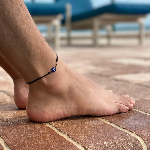 Luck Strings Evil Eye Black Cord Anklet Bracelet for Women Men Teen Girls Boys String Waterproof Adjustable Ankle Bracelets Minimalist Jewelry Uni...