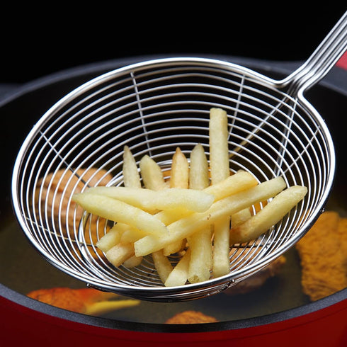 Strainer Spider Skimmers For Kitchen Cooking and Frying Food,Kyraton Stainless Steel Slotted Spoon Pasta Strainers Tomato Food Strainer Skimmer La...