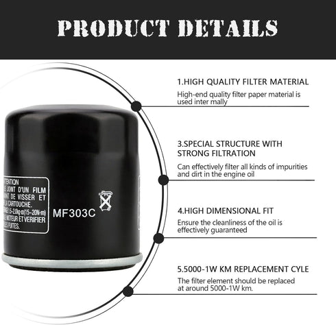 Oil Filter for Yamaha 5GH-13440-71-00 5GH-13440-00-00 3R0076150M Tohatsu 5GH-13440-70-00 5GH-13440-30-00 Quicksilver 8M0154776 Sierra 18-7911-1 F1...