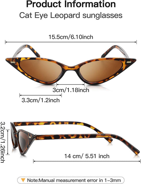 Frienda Vintage Cat Eye Leopard Sunglasses Retro Cat Eye Sunglasses for Women Men Classic Retro Designer Style Leopard (Brown) (Brown)...