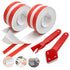 SNAILGARDEN 2 Rolls Bath Sealant Strip, Acrylic Adhesive Caulk Strip with 2-Strips Tapes, Waterproof Sealant Tape with 2Pcs Caulking Tools for Bat...