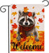 Welcome Fall Maple Leaves Garden Flag 12.5x18 Inch Double Sided, Seasonal Raccoon Autumn Rustic Yard Outdoor Decoration...