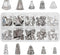 PH PandaHall 60pcs 10 Styles Cone Bead Caps, Tibetan Style Alloy Flower Bead Caps Spacers Tassel End Cap for Earring Necklaces Keychain Pendants J...