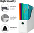 Dunwell White Magazine File Holder (2 Pack) - Sturdy Cardboard Magazine Holder, Vertical File Folder Holder, Magazine Holder for Desk, Shelves, Of...