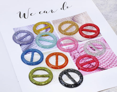 Pack of 12 Small T-Shirt Clips 80s Party Fashion Silk Scarf Ring Clips for Girls Oversized Tee Shirts Clothing Accessories (Modern)...