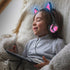 Kids Headphones with Cat Ears, LED Light Chargeable Earphones for Kids Teens Adults, Compatible for iPad, Tablet, Computer, Mobile Phone (Black&Pi...