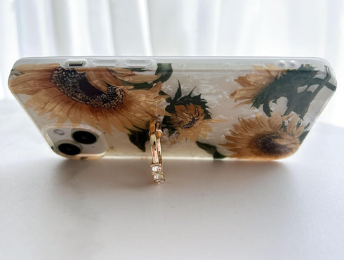 Qokey Compatible with iPhone 12 Pro Max 6.7 inch 2020 Flower Cute Fashion Design for Men Women Girls with 360 Degree Rotating Ring Kickstand Soft ...