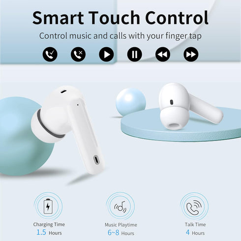 Earbuds Wireless Bluetooth 5.3 Headphones Ear Buds Active Noise Cancelling Earbuds Hi-Fi Stereo LED Power Display Earphones with Charging Case Ear...