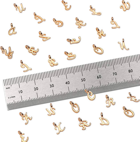SANNIX 156Pcs/6 Sets Gold Letter Charms with 200Pcs Open Jump Rings for Jewelry Making, Alphabet A-Z Pendants for DIY Bracelet Necklace Craft Proj...
