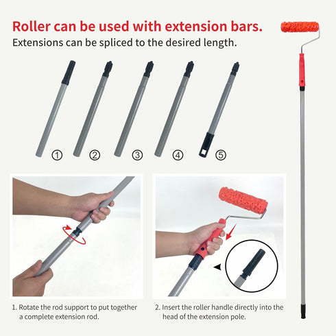 7'' Pattern Roller for Wall Decoration Classic Rubber Roller Texture Roller Tool to Add Design to Thick Slurry Elastomeric Coatings, Not Paint Rol...