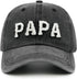 Mens PAPA Hat, Best Dad Ever Gifts from Daughter Wife, Washed Cotton Embroidered PAPA Baseball Cap Black...