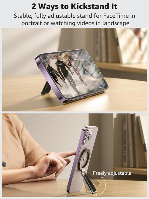 SUPERONE for MagSafe Phone Grip with Finger Strap, Removable Magnetic Ring Holder with Kickstand Finger Loop, MagSafe Accessories for iPhone 15/14...