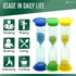 Sand Timer for Kids Set of 3 Small Colorful Hourglass Acrylic Covered Clock 1Min 2Min 5Min for Classroom, Home & Kids Room...