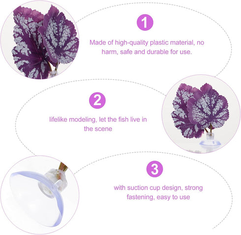 balacoo 2pcs Betta Fish Leaf Artificial Aquarium Plants Fake Plants Betta Bed Leaf Hammock for Betta Fish Resting Leaf Plastic Aquarium Plants Lea...