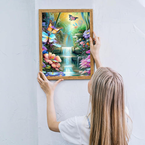 MOGTAA Butterfly Diamond Art Painting Kits for Adults, Full Drill Flowers Diamond Painting Kits for Beginners, DIY 5D Landscape Diamond Dots Kits ...